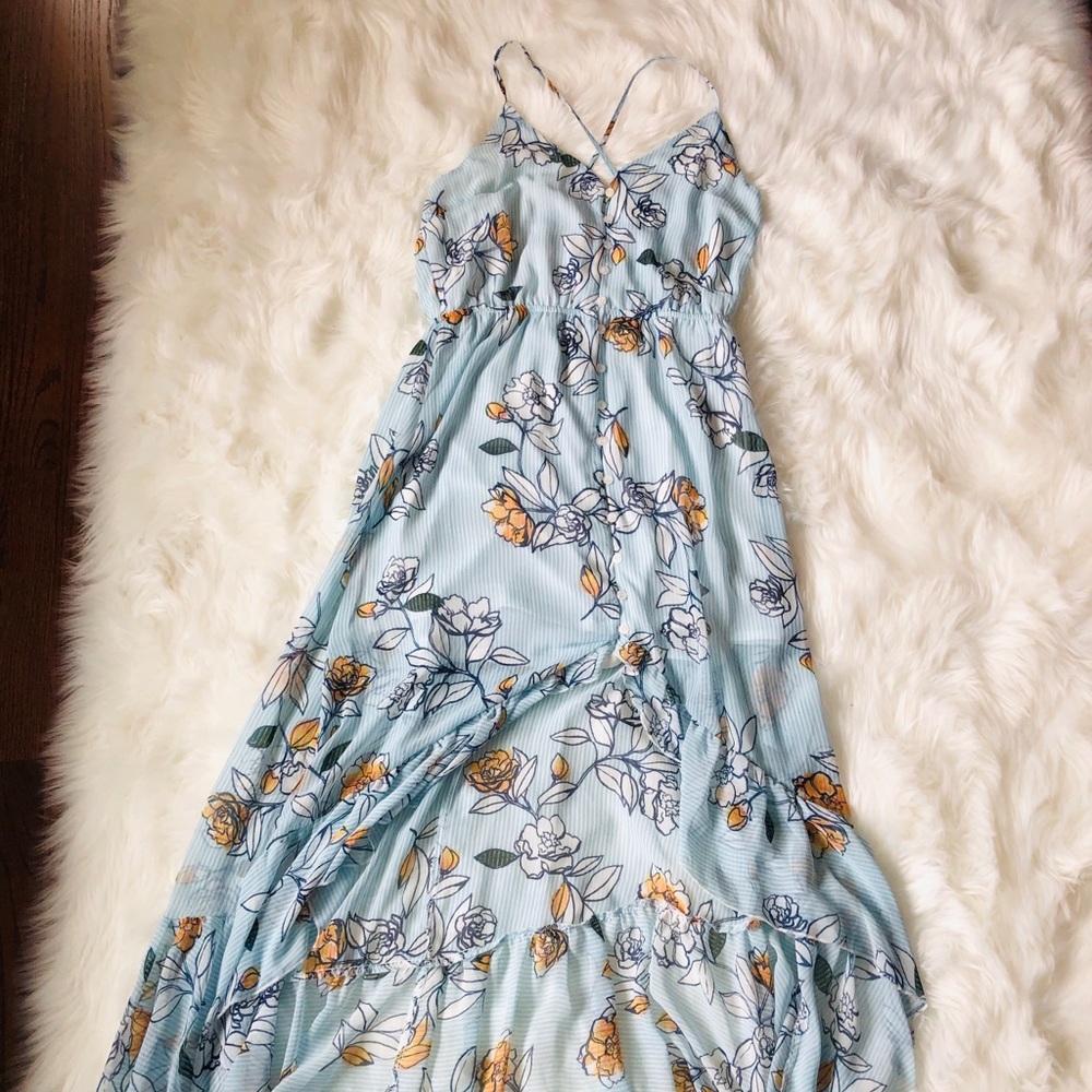 Charlotte Russe blue floral high low dress